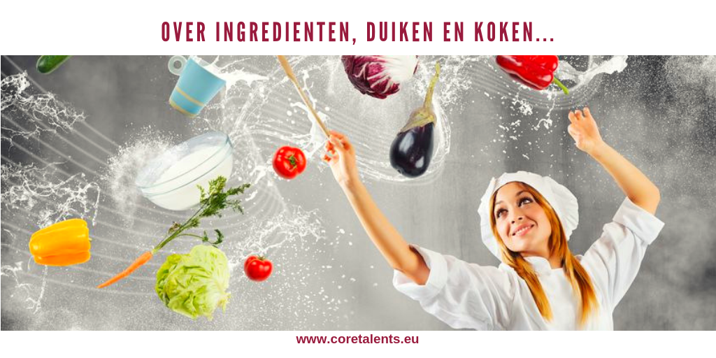 Ingredienten, duiken en koken